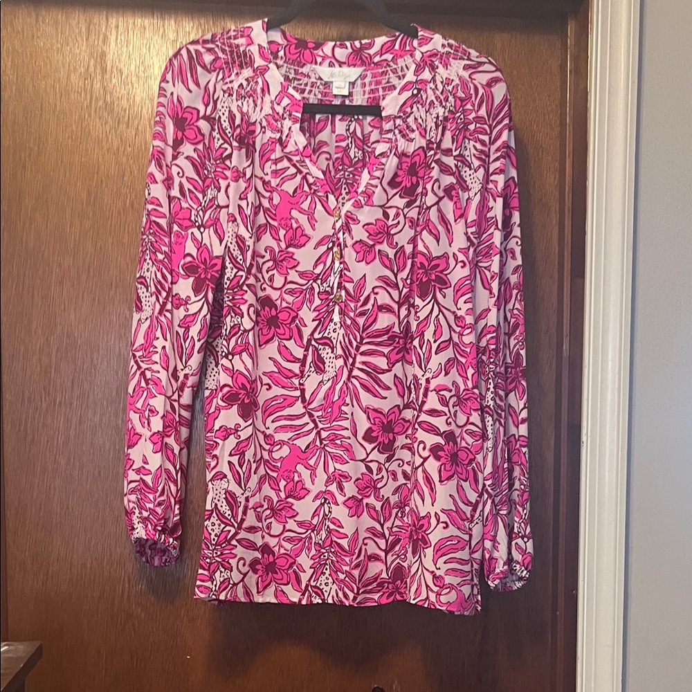 Lilly Pulitzer Pink Floral Blouse